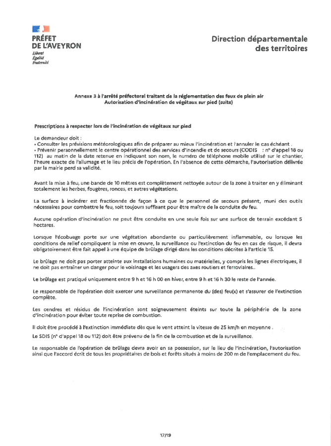 DECLARATION FEU 1