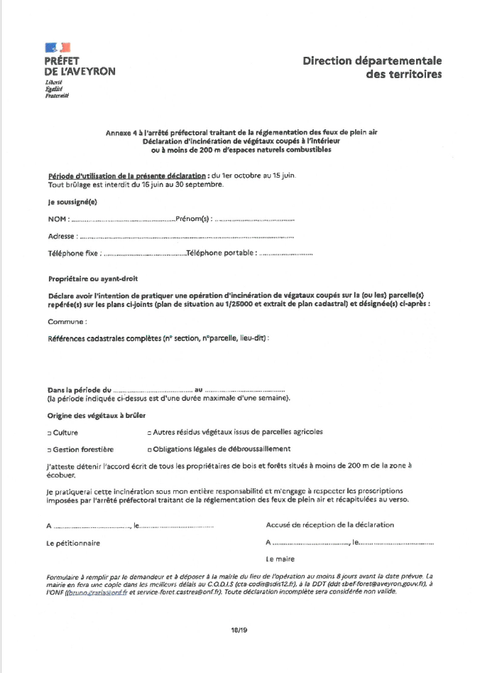 DECLARATION FEU 2
